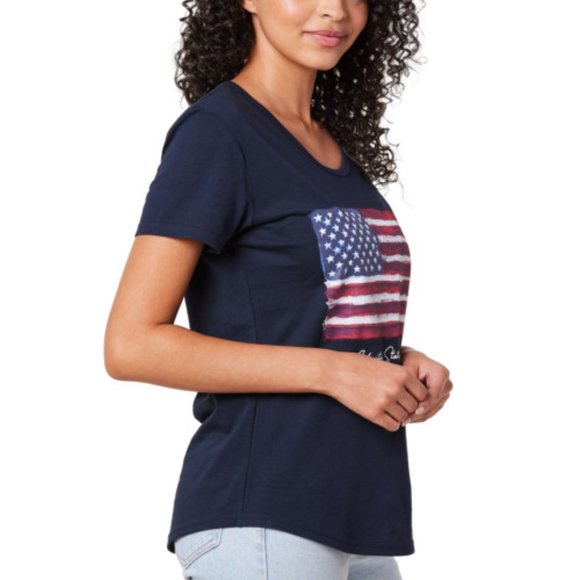 NWT General Standard Women's Stars & Stripes T-Shirt Navy Size S $35 8HL065 - Picture 2 of 2